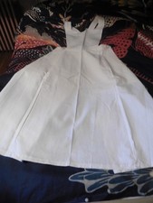 ANCIEN TABLIER DE SERVANTE LONG COTON BAVETTE EMVELOPANT 1900