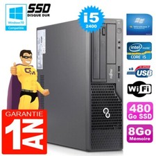PC Fujitsu Esprimo E500 E85+ SFF Core I5-2400 RAM 8Go Disque 480 Go SSD Wifi W7