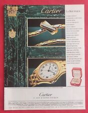 Publicité de presse: Montres et Bijoux CARTIER et Parfum ACTEUR de AZZARO  1989