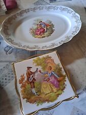 service de table porcelaine décor Fragonard et or 81 pièces 