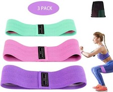 Bande Résistance Elastique Fitness Tissu 3Pack Yoga Pilates Jambes Fessier Gym