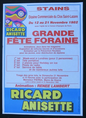 Affiche ricard anisette fête - affiche,