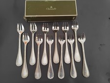 12 fourchettes à huitres CHRISTOFLE rubans croisés - silver plated oyster forks