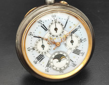 Régulateur triple quantième 67 mm, phase de lune, révision dans mon atelier,