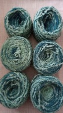 Lot de 6 Pelotes de Laine fantaisie effet bouclette Tons Verts (645g)