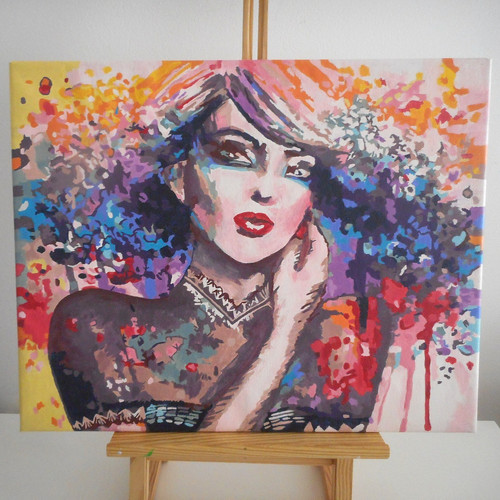 Tableau une femme abstraite - tableau,