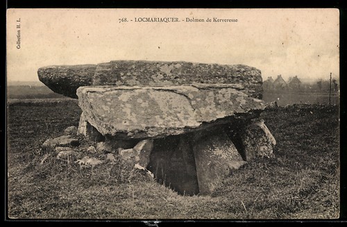 Cpa locmariaquer dolmen de - cpa,