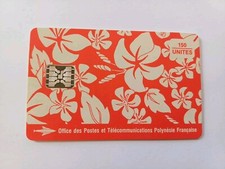 télécarte puce SC5 Polynésie Française PF19a PARÉO ROUGE 10/93 N° rouge TTB