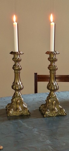Paire chandeliers bronze
