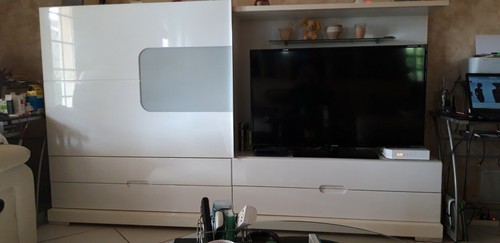 Meuble television blanc tres - -,