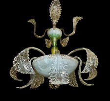 grand lustre Murano avec feuilles de style Barovier