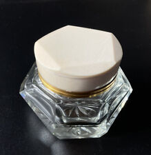 Poudrier pot couvert début XX ème en verre massif moulé ou cristal facetté