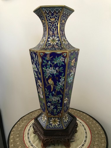 Cloisonne vase bronze emaux - vase,