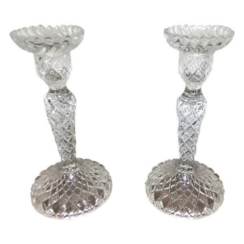 Paire bougeoir verre - paire, en