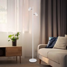 Lampadaire Lampe De Salon Spots Mobiles 2X GU10 Blanc Aluminium Métal
