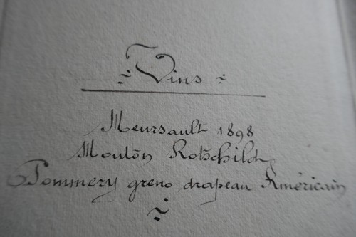 Menu 1917 vins meursault 1898 - ,