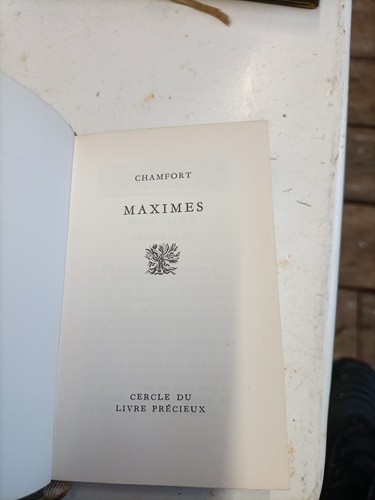 Chamfort maximes cercle livre - chamfort,