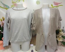 Lot vêtements occasion femme : Pull fin " Promod " et gilet - T : 40 / 42