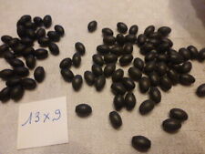 PROMO lot de 300 perle EN BOIS ancienne grosse olive noire 13 x 9 poussiéreuses