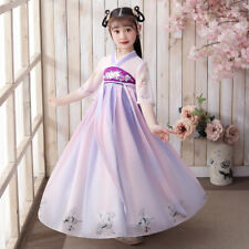 Enfant Hanfu Maxi Robe Fille Floral Brodé Chinois Ancien Traditionnel Apparel