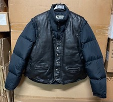 GENUINE VINTAGE US SCHOTT 126 GOOSE DOWN LEATHER JACKET BLACK SUPER EX SIZE 48