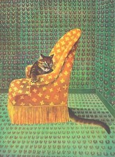 Stanislas LEPRI LE CHAT AU FAUTEUIL 1975 sérigraphie signée