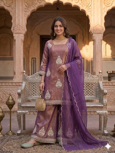 Ensemble kurti palazzo violet - ensemble,