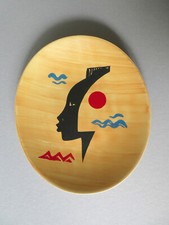 assiette en céramique, Salins France, modèle Antigua, 1960