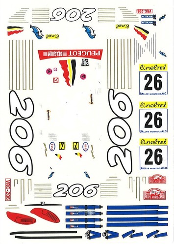 Decal peugeot 206 wrc - 1/24,