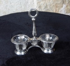 SALERON DOUBLE ARGENT MASSIF VIEILLARD PARIS GROSSE GARANTIE VERRINES VERRE XIXè