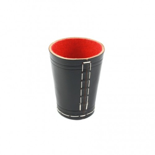 Gobelet dés cuir - en,