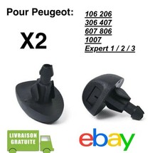 2 Buse gicleurs lave glace pare brise Peugeot 106 206 306 407 607 1007 EXPERT
