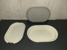 Tupperware grand Plat de Service Avec Égouttoir Plat Asperges Très Bon État 33cm