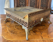 ANTIQUE FRENCH GILD SOLID BRASS BIBLE HOLDER STAND LECTERN ALTAR RELIGIOUS JESUS