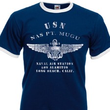 T-SHIRT USN NAS Long Beach U.S ARMY Naval Marines anchor 50's Fifties retro USA