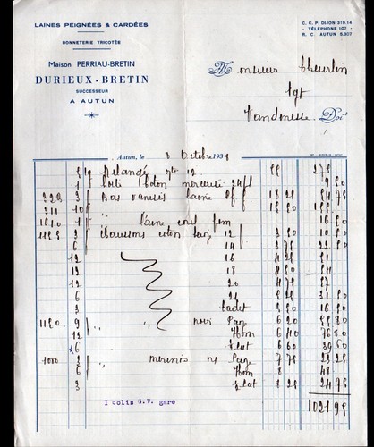 Autun bonneterie laines - (71), /