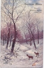 CPA ILLUSTRATION signée SCH. L.  HEUREUSE ANNEE Hiver. Soyez toujours joyeux1908