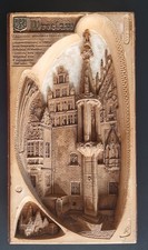 ancien bas relief sculpture plâtre signé JR - Pilori à Wroclaw en 1492- Pologne