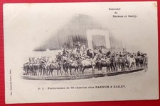 cpa - souvenir de barnum et bailley , performance de 70 chevaux