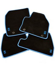Personnalisé Luxe Voiture Tapis Pour En Ford Focus Rs MK3 Inc Logos Bleu Bords