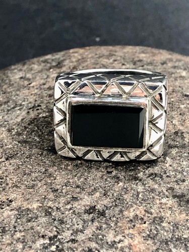 Genuine black onyx ring - , 925
