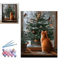 Cat Digital Canvas Wall Art Print Framed Picture Decor Living Room Bedroom↥