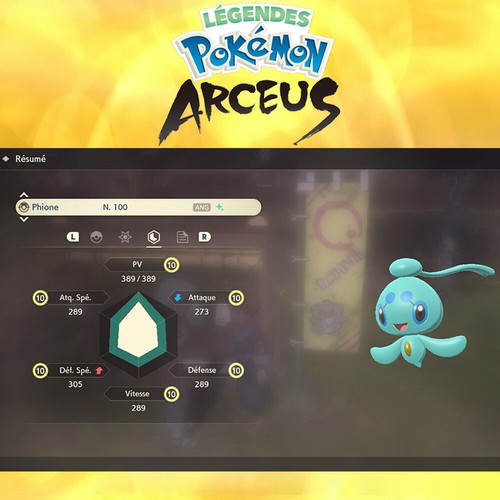 Phione shiny niveaux effort - phione, d'effort