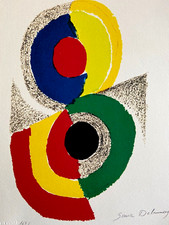 Sonia Delaunay Lithographie COA Originale Signée Numérotée 180 Ex (Max Ernst)