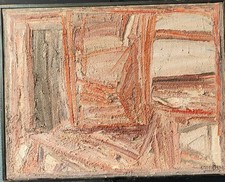 Tableau huile Sur toile Abstraite  vers 1970 80