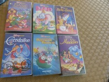 Lot 6 VHS SECAM Disney   Classiques - VF BASIL, DUMBO, ALADDIN, CENDRILLON ...