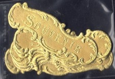 REF AF 42-131 fantaisie-TRES BEL ENSEMBLE DE 9 ETIQUETTES DOREES " SOUVENIR"