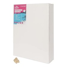 5x Toile Tendue avec Cales en Bois 12" x 16" Blanc Vide Peinture Conseil