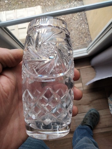 Vase cristal taillé - vase,
