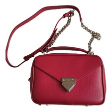 SAC BANDOULIERE EN CUIR ROUGE